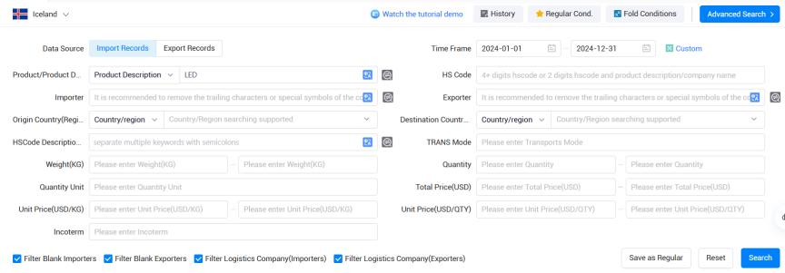 冰岛海关数据,SG亚洲胜游海关数据,海关数据